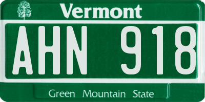 VT license plate AHN918