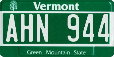 VT license plate AHN944