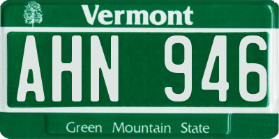 VT license plate AHN946