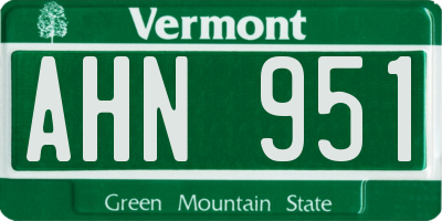 VT license plate AHN951