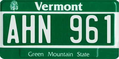 VT license plate AHN961