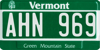VT license plate AHN969
