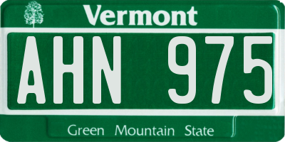 VT license plate AHN975