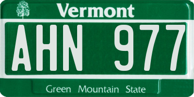 VT license plate AHN977
