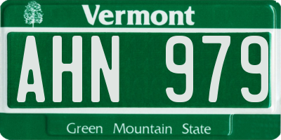 VT license plate AHN979