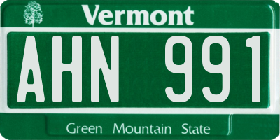 VT license plate AHN991