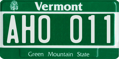 VT license plate AHO011