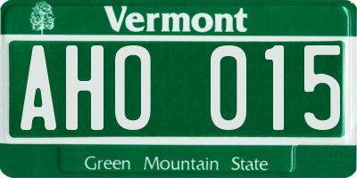 VT license plate AHO015