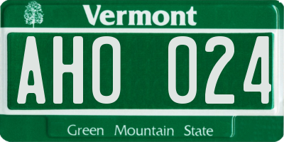 VT license plate AHO024