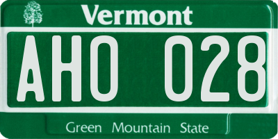 VT license plate AHO028