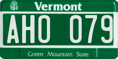 VT license plate AHO079