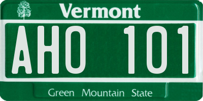VT license plate AHO101