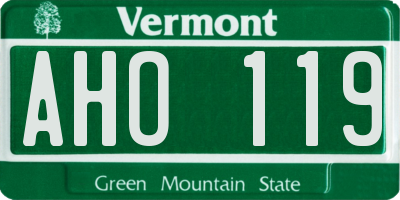VT license plate AHO119