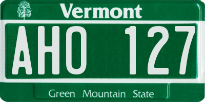 VT license plate AHO127