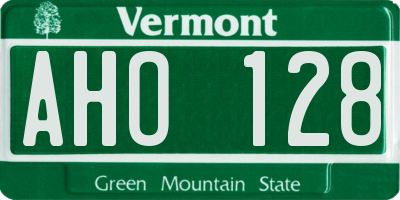 VT license plate AHO128
