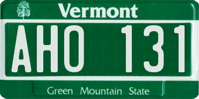 VT license plate AHO131