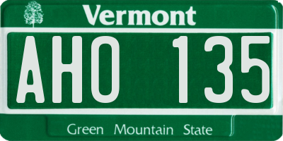 VT license plate AHO135