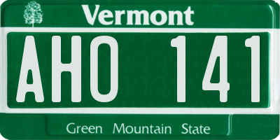 VT license plate AHO141