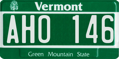 VT license plate AHO146