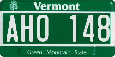 VT license plate AHO148