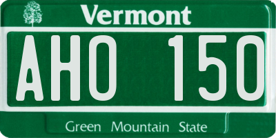 VT license plate AHO150