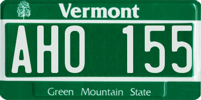 VT license plate AHO155