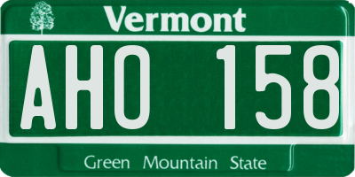 VT license plate AHO158