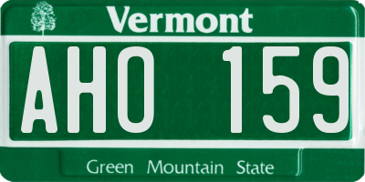 VT license plate AHO159