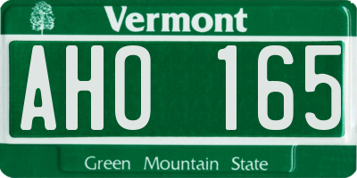 VT license plate AHO165