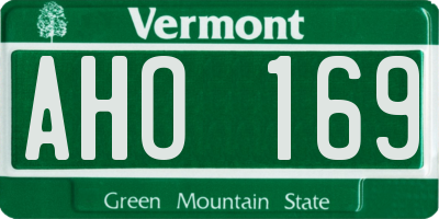 VT license plate AHO169