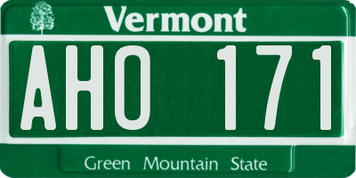 VT license plate AHO171