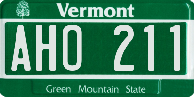VT license plate AHO211