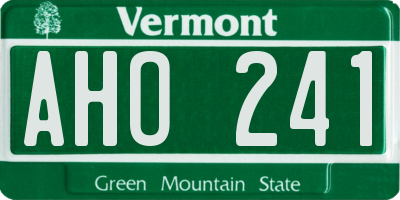 VT license plate AHO241