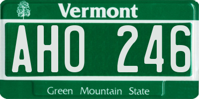 VT license plate AHO246