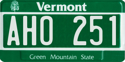 VT license plate AHO251
