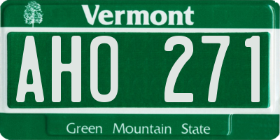 VT license plate AHO271
