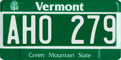 VT license plate AHO279