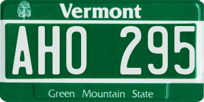 VT license plate AHO295