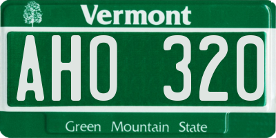 VT license plate AHO320