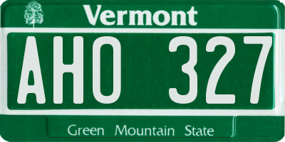 VT license plate AHO327