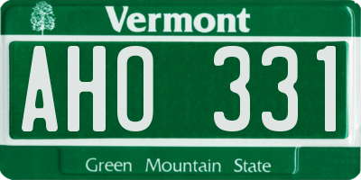 VT license plate AHO331