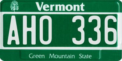 VT license plate AHO336