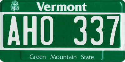 VT license plate AHO337