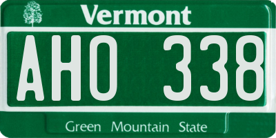 VT license plate AHO338