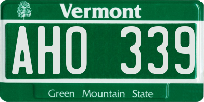 VT license plate AHO339