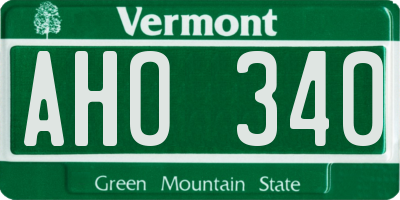VT license plate AHO340