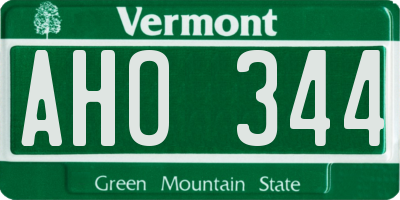 VT license plate AHO344