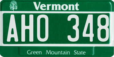 VT license plate AHO348
