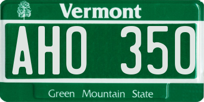 VT license plate AHO350