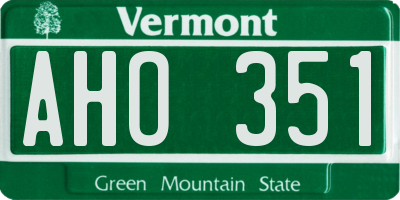 VT license plate AHO351